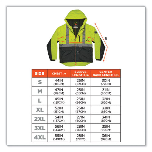 Glowear 8275 Class 2 Heavy-duty Hi-vis Workwear Sherpa Lined Jacket, Large, Lime, Ships In 1-3 Business Days