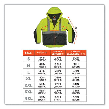 Glowear 8275 Class 2 Heavy-duty Hi-vis Workwear Sherpa Lined Jacket, Large, Lime, Ships In 1-3 Business Days