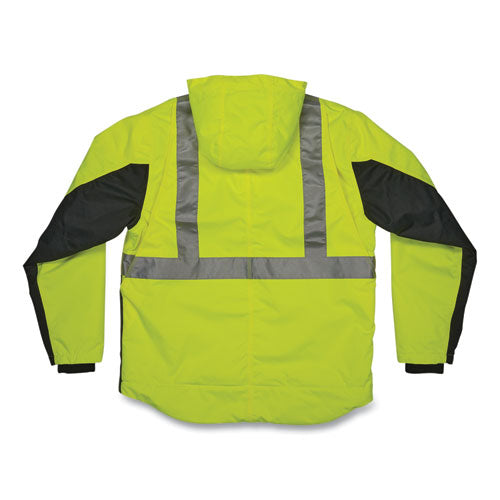Glowear 8275 Class 2 Heavy-duty Hi-vis Workwear Sherpa Lined Jacket, Large, Lime, Ships In 1-3 Business Days