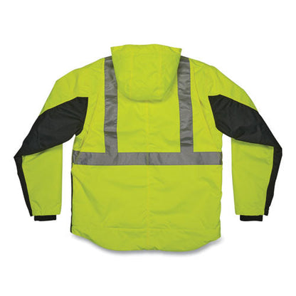 Glowear 8275 Class 2 Heavy-duty Hi-vis Workwear Sherpa Lined Jacket, Large, Lime, Ships In 1-3 Business Days