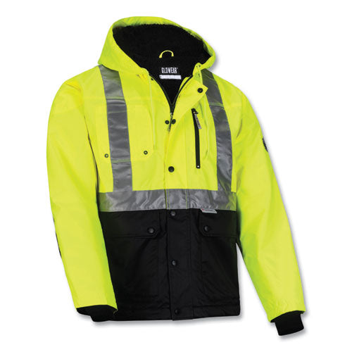Glowear 8275 Class 2 Heavy-duty Hi-vis Workwear Sherpa Lined Jacket, 2x-large, Lime, Ships In 1-3 Business Days