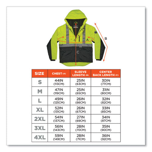 Glowear 8275 Class 2 Heavy-duty Hi-vis Workwear Sherpa Lined Jacket, 2x-large, Lime, Ships In 1-3 Business Days