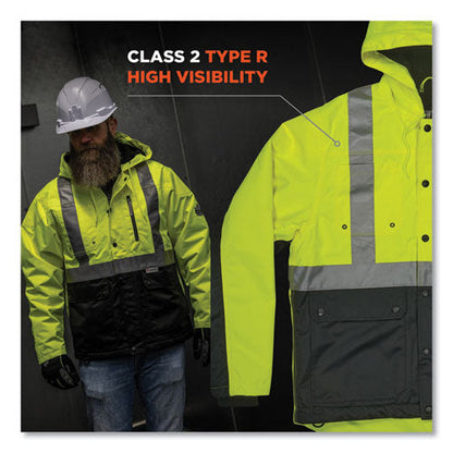 Glowear 8275 Class 2 Heavy-duty Hi-vis Workwear Sherpa Jacket, 4x-large, Lime, Ships In 1-3 Business Days