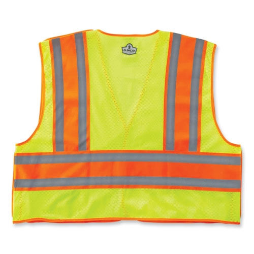 Glowear 8245psv Class 2 Public Safety Vest, Polyester, 6x-large/7x-large, Lime, Ships In 1-3 Business Days