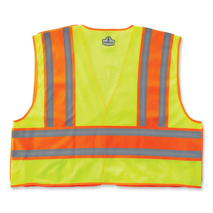 Glowear 8245psv Class 2 Public Safety Vest, Polyester, 6x-large/7x-large, Lime, Ships In 1-3 Business Days