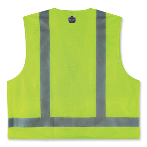 Glowear 8249z Class 2 Economy Surveyors Zipper Vest, Polyester, X-small, Lime, Ships In 1-3 Business Days