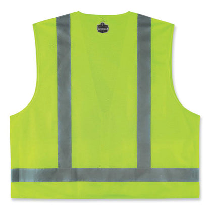 Glowear 8249z Class 2 Economy Surveyors Zipper Vest, Polyester, 4x-large/5x-large, Lime, Ships In 1-3 Business Days