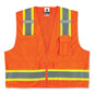 Glowear 8248z Class 2 Two-tone Surveyors Zipper Vest, Polyester, Small/medium, Orange, Ships In 1-3 Business Days