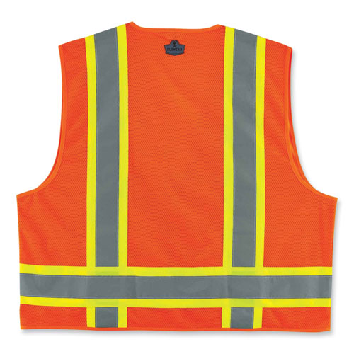 Glowear 8248z Class 2 Two-tone Surveyors Zipper Vest, Polyester, Small/medium, Orange, Ships In 1-3 Business Days