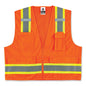 Glowear 8248z Class 2 Two-tone Surveyors Zipper Vest, Polyester, 2x-large/3x-large, Orange, Ships In 1-3 Business Days