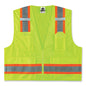 Glowear 8248z Class 2 Two-tone Surveyors Zipper Vest, Polyester, Small/medium, Lime, Ships In 1-3 Business Days