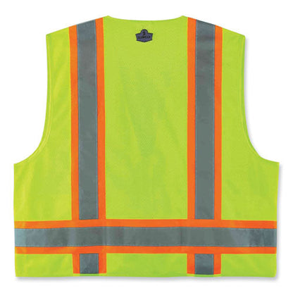 Glowear 8248z Class 2 Two-tone Surveyors Zipper Vest, Polyester, Small/medium, Lime, Ships In 1-3 Business Days