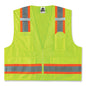 Glowear 8248z Class 2 Two-tone Surveyors Zipper Vest, Polyester, 4x-large/5x-large, Lime, Ships In 1-3 Business Days