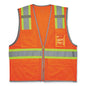 Glowear 8246z Class 2 Two-tone Mesh Reflective Binding Zipper Vest, Polyester, 4xl/5xl, Orange, Ships In 1-3 Business Days
