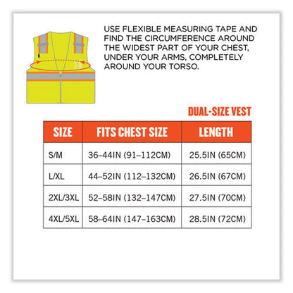 Glowear 8246z Class 2 Two-tone Mesh Reflective Binding Zipper Vest, Polyester, Small/medium, Lime, Ships In 1-3 Business Days