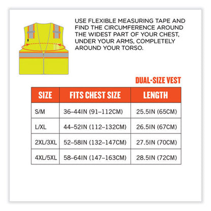 Glowear 8246z Class 2 Two-tone Mesh Reflective Binding Zipper Vest, Polyester, Large/xl, Lime, Ships In 1-3 Business Days