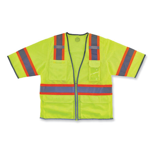 Glowear 8346z Class 3 Two-tone Hi-vis Surveyor Zipper Vest, Small/medium, Lime, Ships In 1-3 Business Days