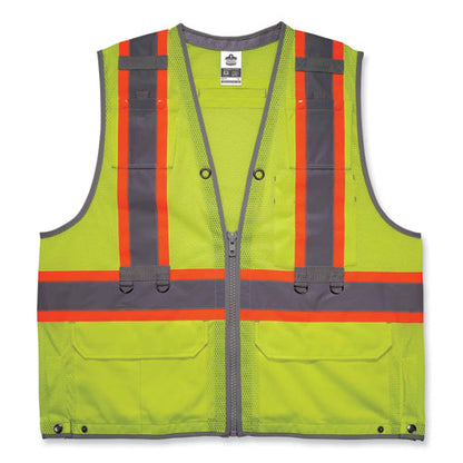 Glowear 8231tv Class 2 Hi-vis Tool Tethering Safety Vest, Polyester, 4x-large/5x-large, Lime, Ships In 1-3 Business Days