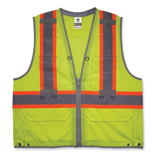 Glowear 8231tvk Class 2 Hi-vis Tool Tethering Safety Vest Kit, Polyester, Small/medium, Lime, Ships In 1-3 Business Days