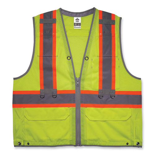 Glowear 8231tvk Class 2 Hi-vis Tool Tethering Safety Vest Kit, Polyester, Large/x-large, Lime, Ships In 1-3 Business Days