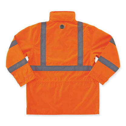 Glowear 8365 Class 3 Hi-vis Rain Jacket, Polyester, X-large, Orange, Ships In 1-3 Business Days