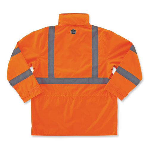 Glowear 8365 Class 3 Hi-vis Rain Jacket, Polyester, 2x-large, Orange, Ships In 1-3 Business Days