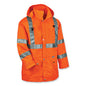 Glowear 8365 Class 3 Hi-vis Rain Jacket, Polyester, 4x-large, Orange, Ships In 1-3 Business Days