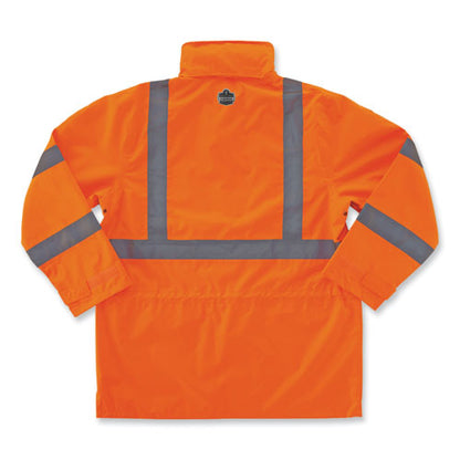 Glowear 8365 Class 3 Hi-vis Rain Jacket, Polyester, 4x-large, Orange, Ships In 1-3 Business Days