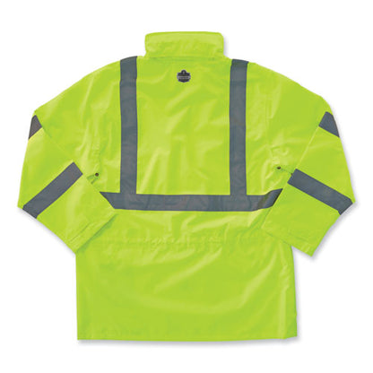 Glowear 8365 Class 3 Hi-vis Rain Jacket, Polyester, 4x-large, Lime, Ships In 1-3 Business Days