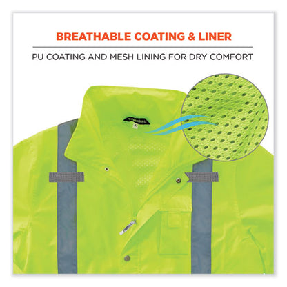 Glowear 8365 Class 3 Hi-vis Rain Jacket, Polyester, 4x-large, Lime, Ships In 1-3 Business Days