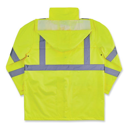 Glowear 8366 Class 3 Lightweight Hi-vis Rain Jacket, Polyester, Small, Lime, Ships In 1-3 Business Days