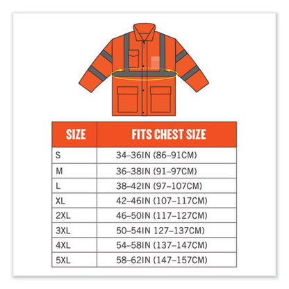 Glowear 8366 Class 3 Lightweight Hi-vis Rain Jacket, Polyester, 3x-large, Orange, Ships In 1-3 Business Days