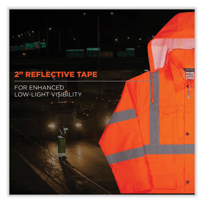 Glowear 8366 Class 3 Lightweight Hi-vis Rain Jacket, Polyester, 5x-large, Orange, Ships In 1-3 Business Days