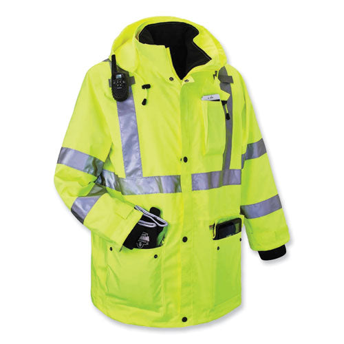 Glowear 8385 Class 3 Hi-vis 4-in-1 Jacket, Small, Lime, Ships In 1-3 Business Days