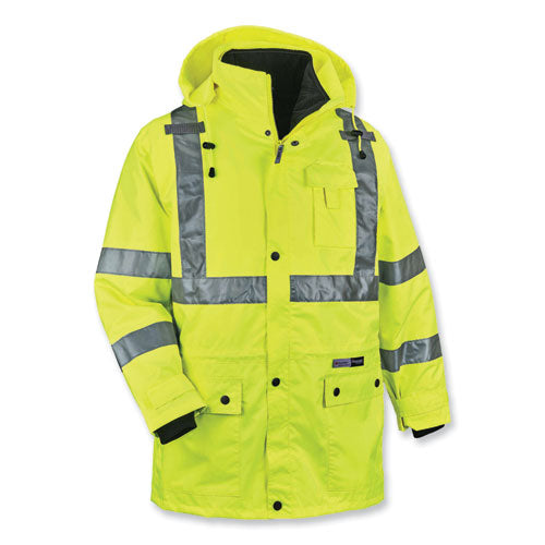 Glowear 8385 Class 3 Hi-vis 4-in-1 Jacket, Medium, Lime, Ships In 1-3 Business Days
