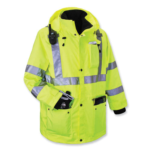 Glowear 8385 Class 3 Hi-vis 4-in-1 Jacket, X-large, Lime, Ships In 1-3 Business Days