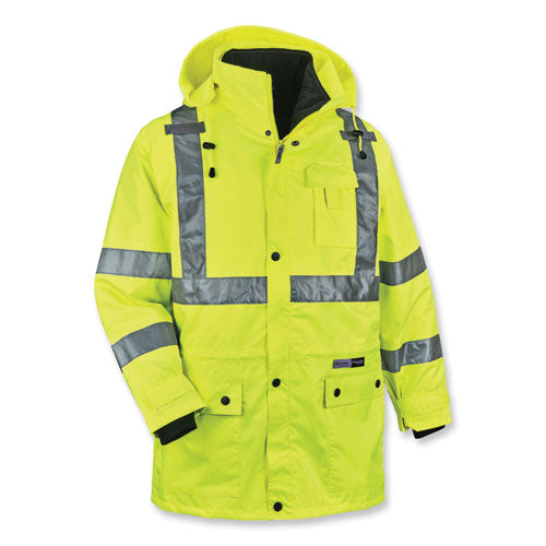Glowear 8385 Class 3 Hi-vis 4-in-1 Jacket, 4x-large, Lime, Ships In 1-3 Business Days