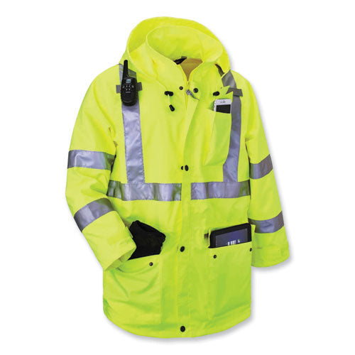 Glowear 8385 Class 3 Hi-vis 4-in-1 Jacket, 4x-large, Lime, Ships In 1-3 Business Days