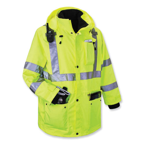 Glowear 8385 Class 3 Hi-vis 4-in-1 Jacket, 5x-large, Lime, Ships In 1-3 Business Days