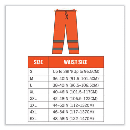 Glowear 8915 Class E Hi-vis Rain Pants, Medium, Orange, Ships In 1-3 Business Days