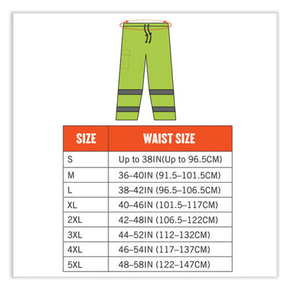 Glowear 8915 Class E Hi-vis Rain Pants, X-large, Lime, Ships In 1-3 Business Days