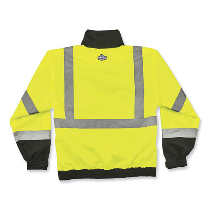 Glowear 8379 Class 3 Hi-vis Fleece Lined Bomber Jacket, Lime, X-large, Ships In 1-3 Business Days