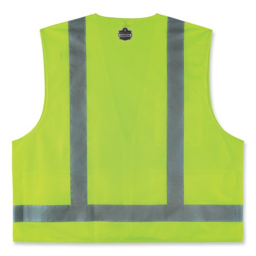 Glowear 8249z-s Single Size Class 2 Economy Surveyors Zipper Vest, Polyester, X-small, Lime, Ships In 1-3 Business Days