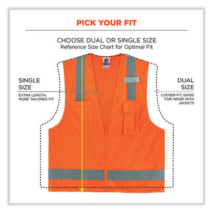 Glowear 8249z-s Single Size Class 2 Economy Surveyors Zipper Vest, Polyester, 4x-large, Orange, Ships In 1-3 Business Days