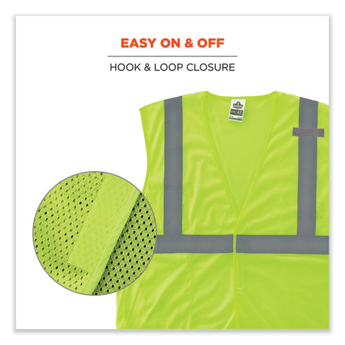 Glowear 8210hl-s Single Size Class 2 Economy Mesh Vest, Polyester, X-small, Lime, Ships In 1-3 Business Days