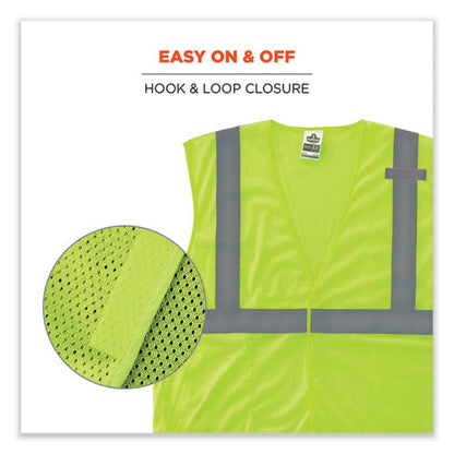 Glowear 8210hl-s Single Size Class 2 Economy Mesh Vest, Polyester, X-large, Lime, Ships In 1-3 Business Days