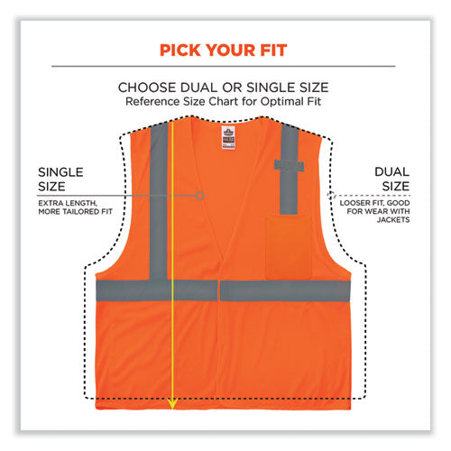 Glowear 8210hl-s Single Size Class 2 Economy Mesh Vest, Polyester, Small, Orange, Ships In 1-3 Business Days