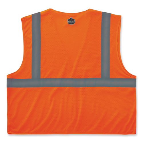Glowear 8210hl-s Single Size Class 2 Economy Mesh Vest, Polyester, Large, Orange, Ships In 1-3 Business Days