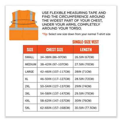 Glowear 8210hl-s Single Size Class 2 Economy Mesh Vest, Polyester, 2x-large, Orange, Ships In 1-3 Business Days