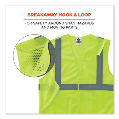 Glowear 8215ba-s Single Size Class 2 Economy Breakaway Mesh Vest, Polyester, Large, Lime, Ships In 1-3 Business Days